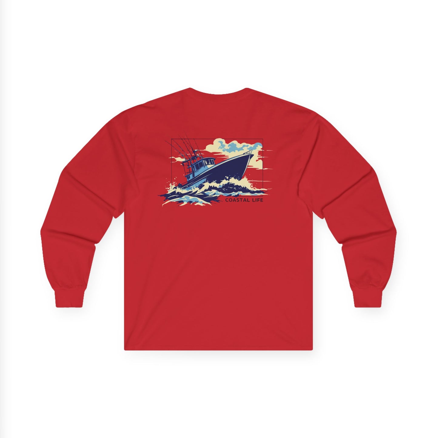 Coastal Life Unisex Long Sleeve Tee, Beach Lover Gift, Summer Outfit, Lighthouse Art Shirt, Casual Wear, Nautical Apparel