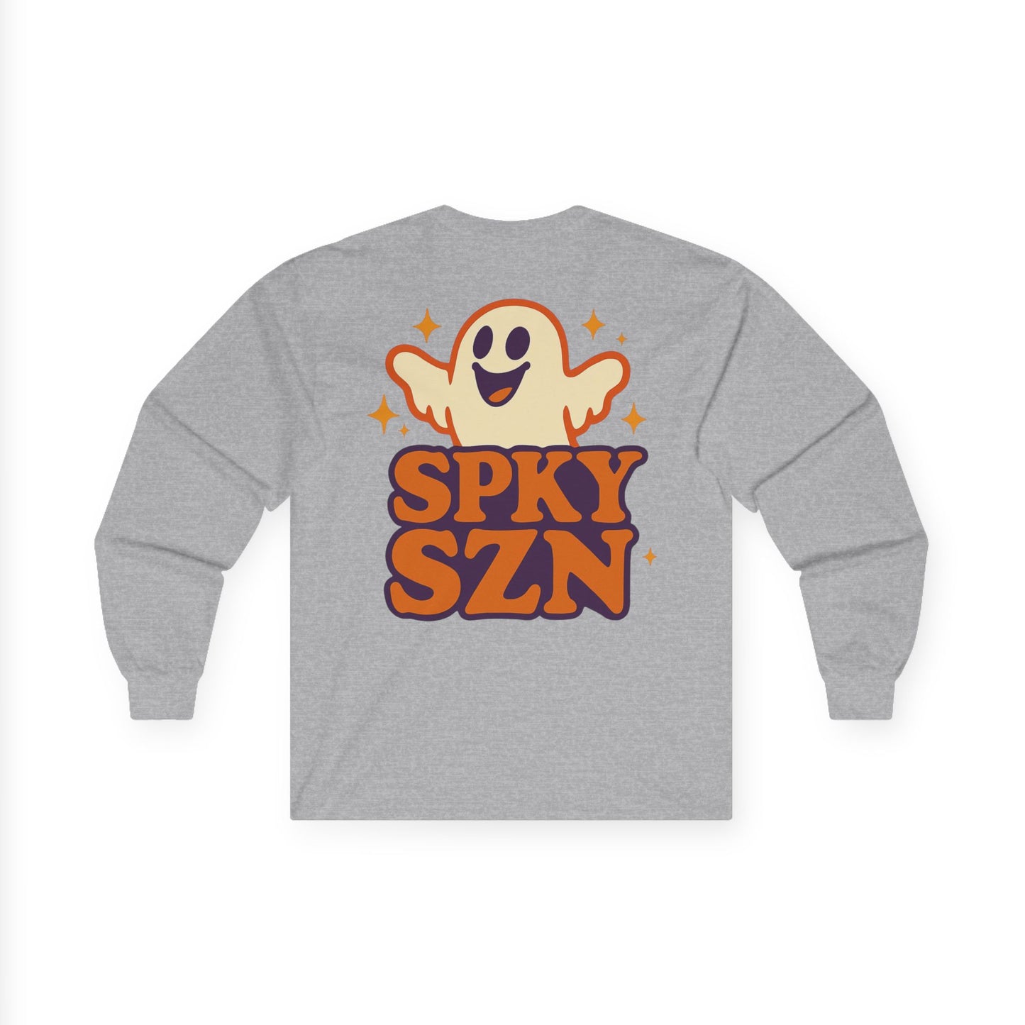 Spooky Season Long Sleeve Tee, Fun Halloween Shirt, Unisex Ghost Tee, Fall Fashion Top, Casual Autumn Wear, Comfort and Style