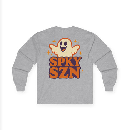 Spooky Season Long Sleeve Tee, Fun Halloween Shirt, Unisex Ghost Tee, Fall Fashion Top, Casual Autumn Wear, Comfort and Style