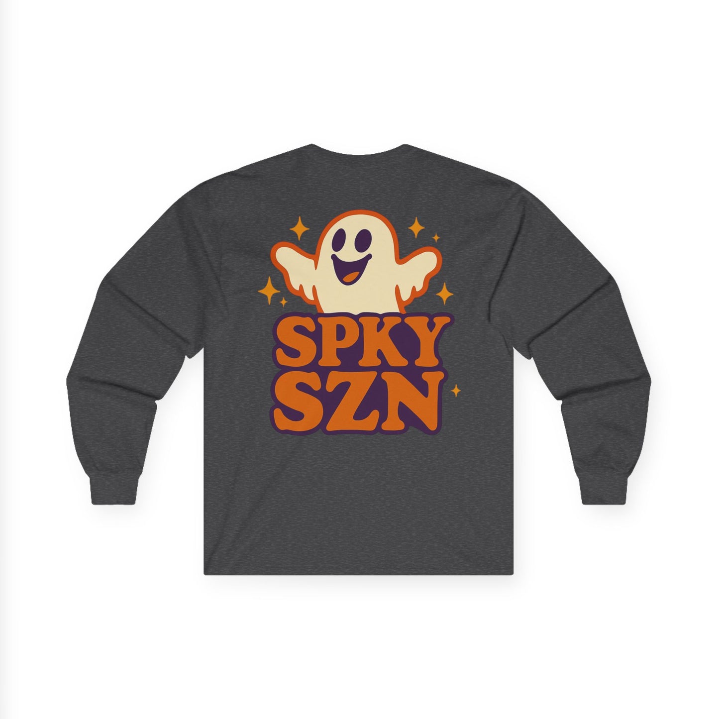 Spooky Season Long Sleeve Tee, Fun Halloween Shirt, Unisex Ghost Tee, Fall Fashion Top, Casual Autumn Wear, Comfort and Style