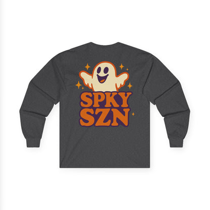 Spooky Season Long Sleeve Tee, Fun Halloween Shirt, Unisex Ghost Tee, Fall Fashion Top, Casual Autumn Wear, Comfort and Style