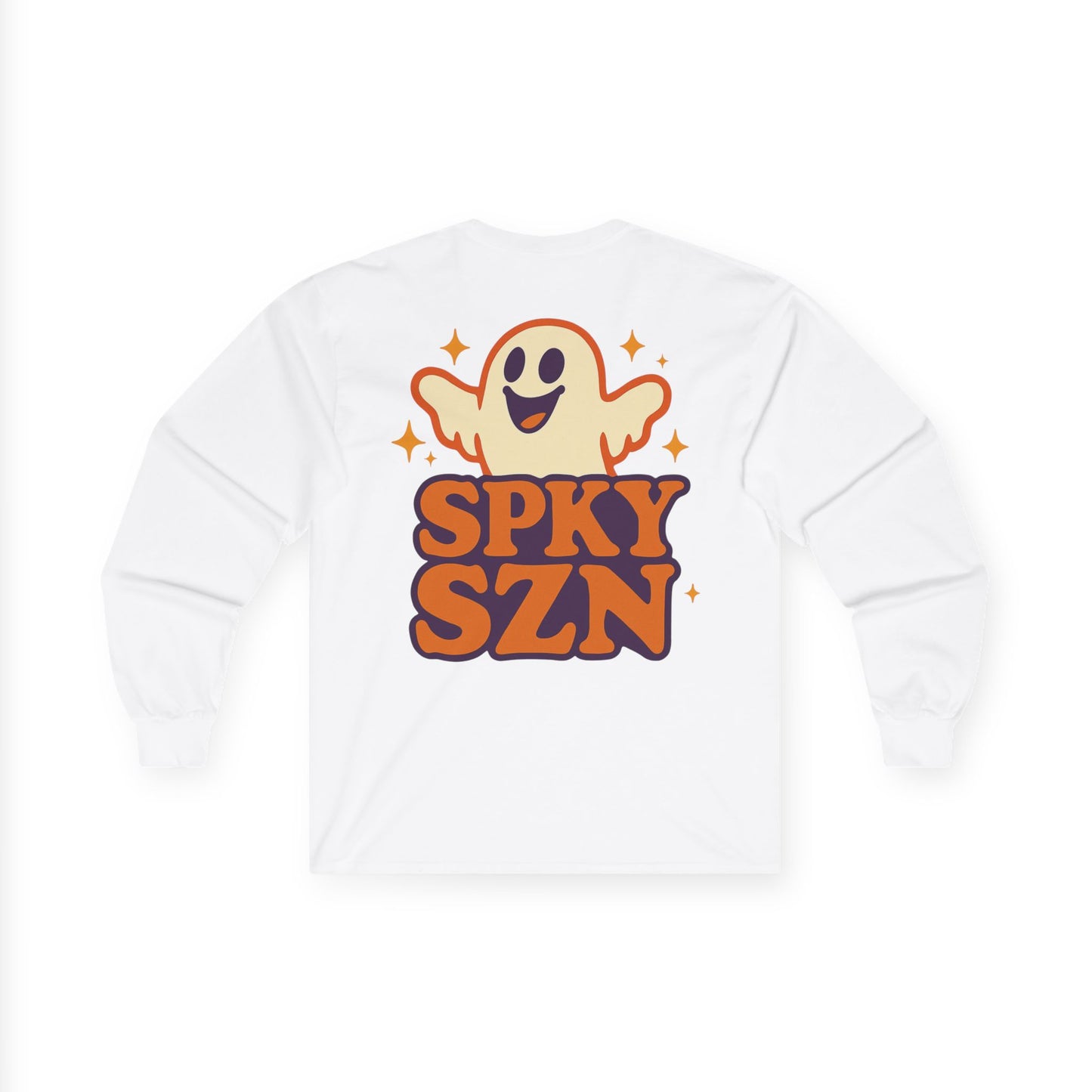 Spooky Season Long Sleeve Tee, Fun Halloween Shirt, Unisex Ghost Tee, Fall Fashion Top, Casual Autumn Wear, Comfort and Style
