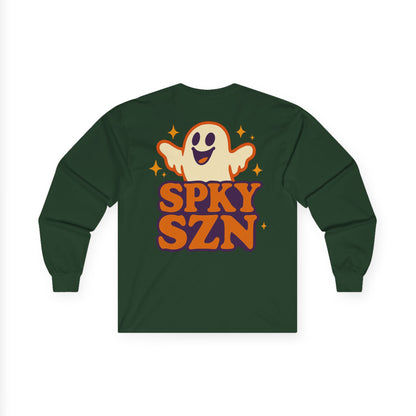 Spooky Season Long Sleeve Tee, Fun Halloween Shirt, Unisex Ghost Tee, Fall Fashion Top, Casual Autumn Wear, Comfort and Style