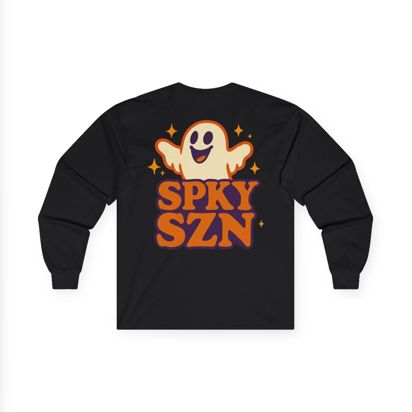 Spooky Season Long Sleeve Tee, Fun Halloween Shirt, Unisex Ghost Tee, Fall Fashion Top, Casual Autumn Wear, Comfort and Style