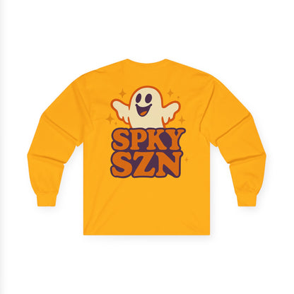 Spooky Season Long Sleeve Tee, Fun Halloween Shirt, Unisex Ghost Tee, Fall Fashion Top, Casual Autumn Wear, Comfort and Style