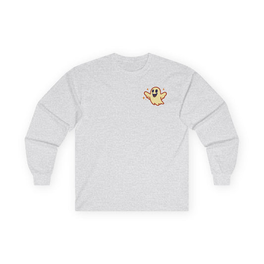 Spooky Season Long Sleeve Tee, Fun Halloween Shirt, Unisex Ghost Tee, Fall Fashion Top, Casual Autumn Wear, Comfort and Style