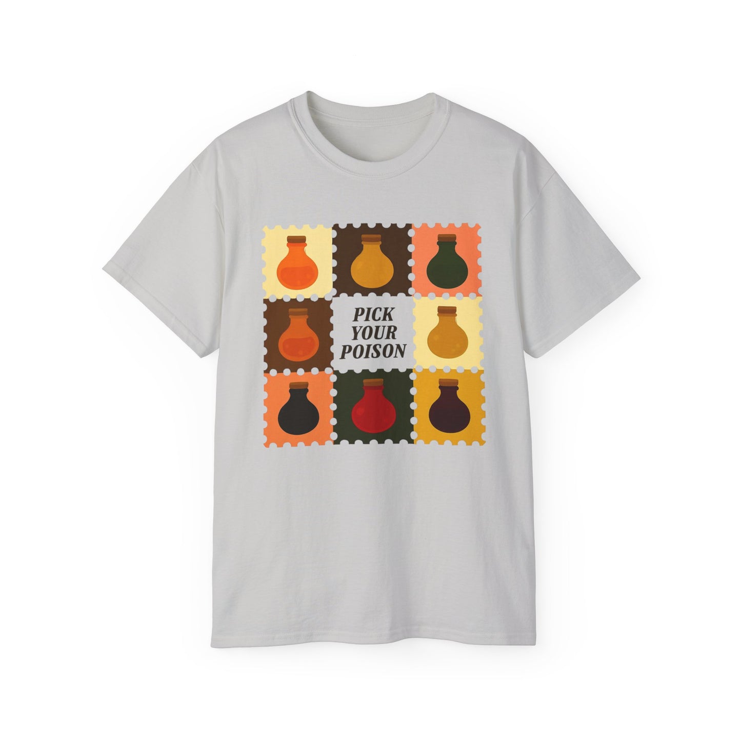 Pick Your Poison Unisex Ultra Cotton Tee, Funny T-Shirt, Gift for Friends, Casual Wear, Halloween Costume, Unique Graphic Tee