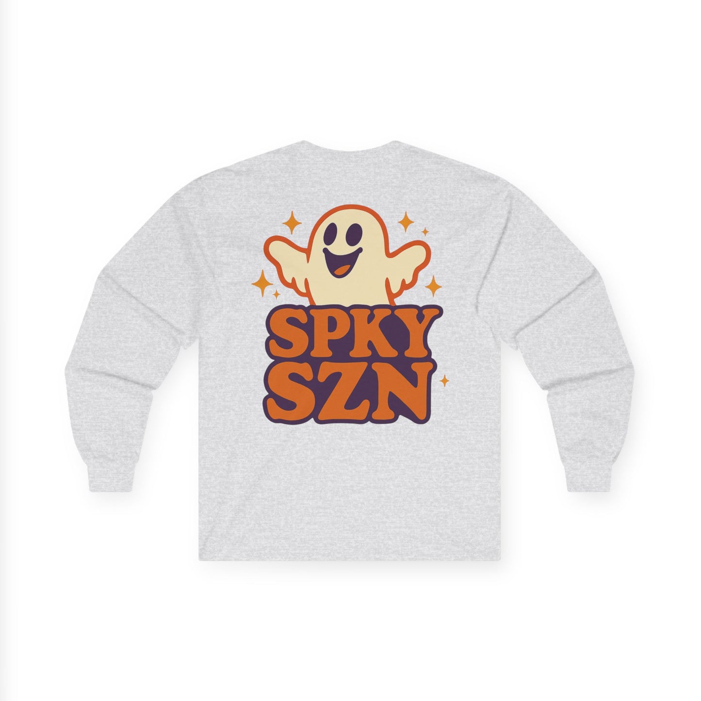 Spooky Season Long Sleeve Tee, Fun Halloween Shirt, Unisex Ghost Tee, Fall Fashion Top, Casual Autumn Wear, Comfort and Style