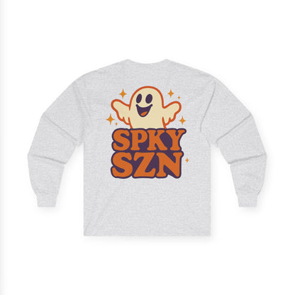 Spooky Season Long Sleeve Tee, Fun Halloween Shirt, Unisex Ghost Tee, Fall Fashion Top, Casual Autumn Wear, Comfort and Style