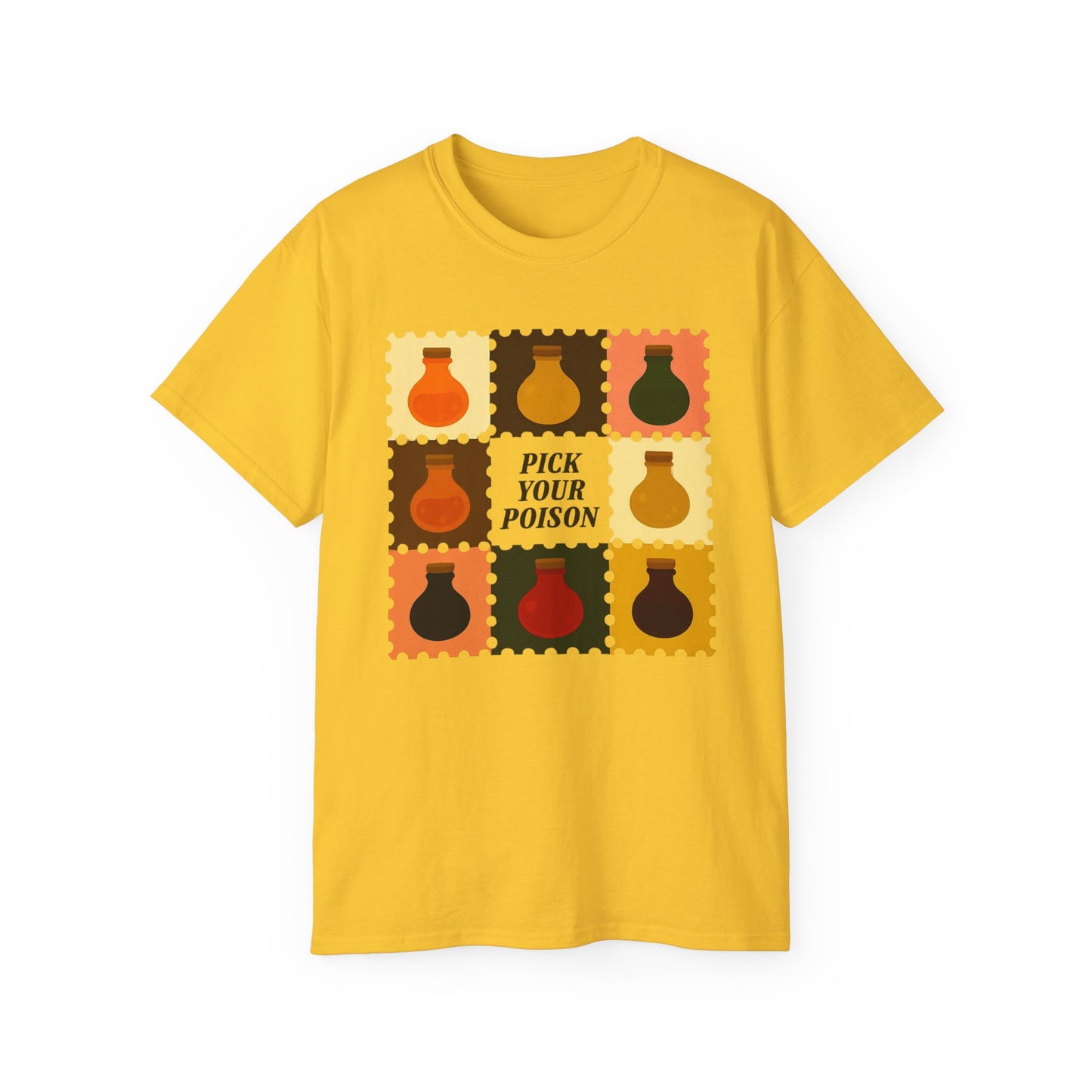 Pick Your Poison Unisex Ultra Cotton Tee, Funny T-Shirt, Gift for Friends, Casual Wear, Halloween Costume, Unique Graphic Tee