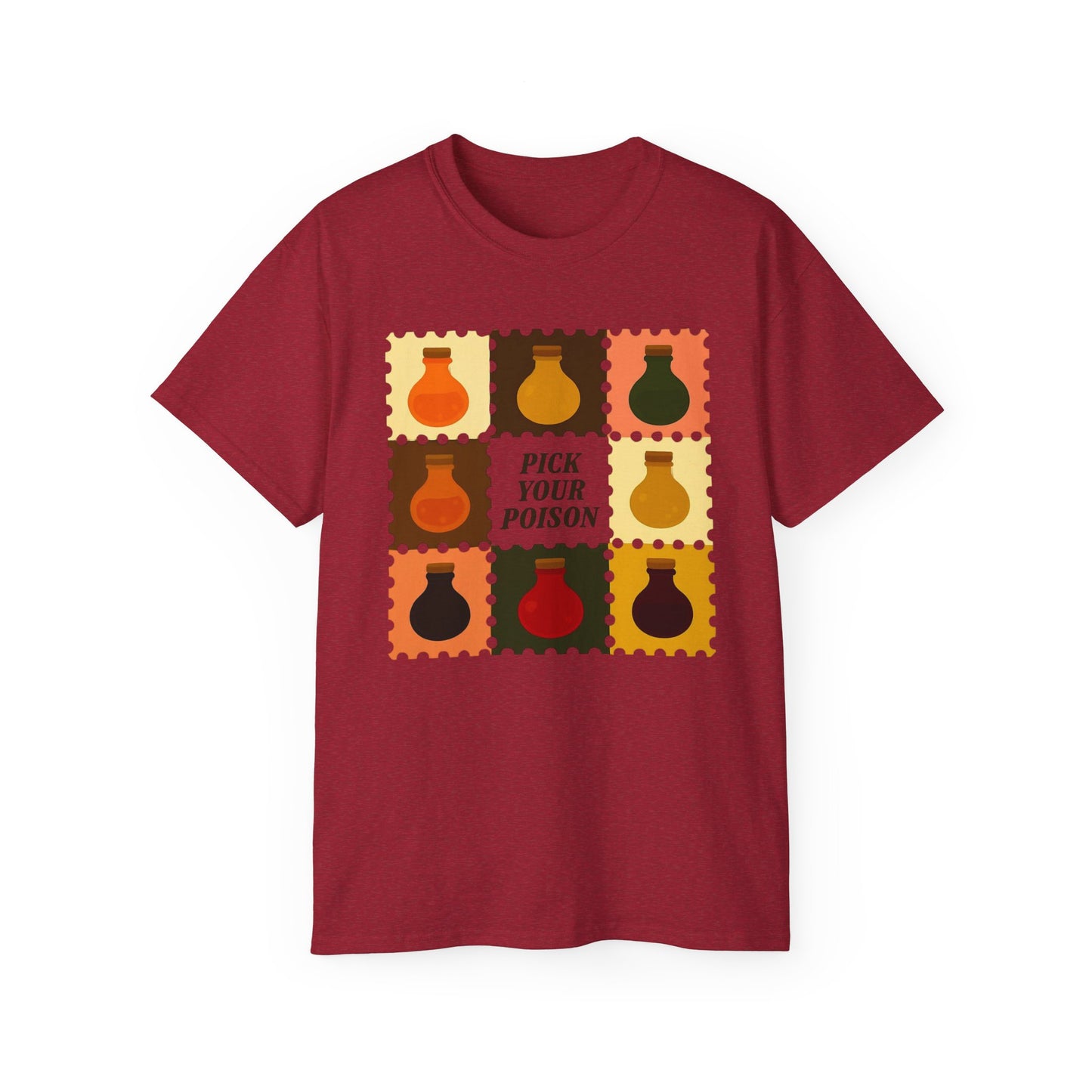 Pick Your Poison Unisex Ultra Cotton Tee, Funny T-Shirt, Gift for Friends, Casual Wear, Halloween Costume, Unique Graphic Tee