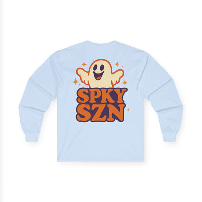 Spooky Season Long Sleeve Tee, Fun Halloween Shirt, Unisex Ghost Tee, Fall Fashion Top, Casual Autumn Wear, Comfort and Style