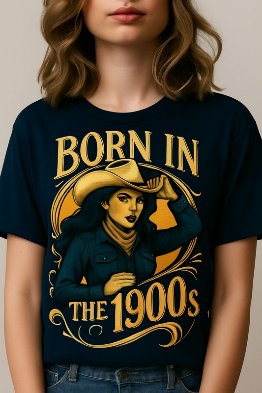 Vintage 1900s Birth Year Unisex T-Shirt, Retro Graphic Tee, Birthday Gift, Nostalgic Apparel, Cowgirl Style Shirt, 90s Nostalgia Fashion