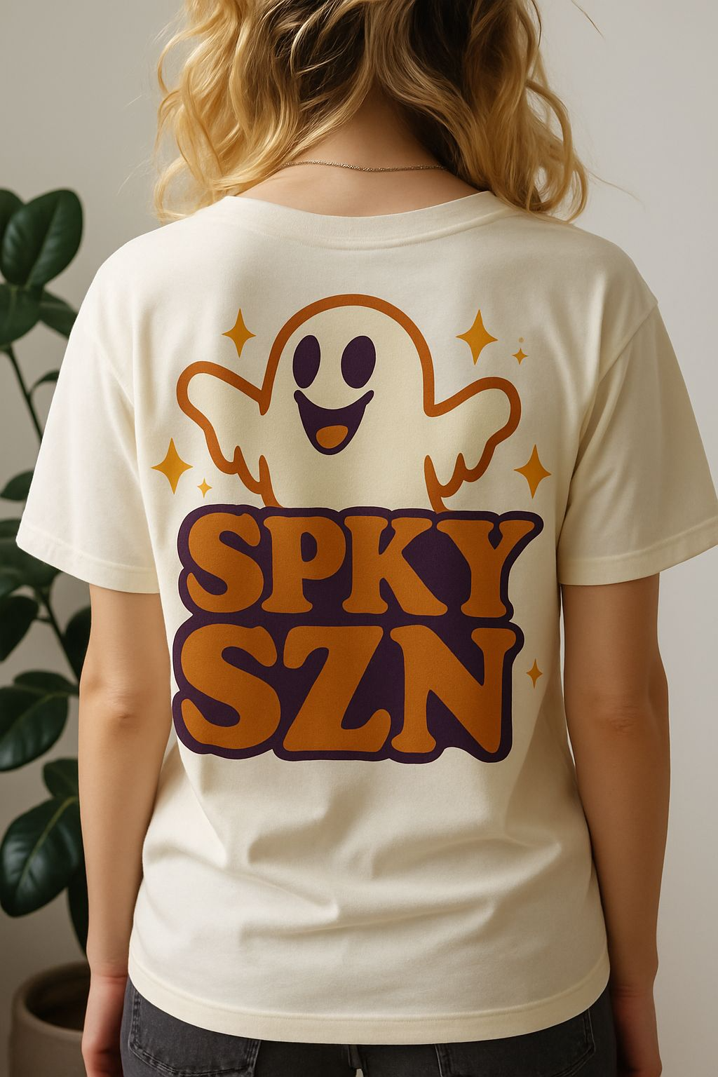 Unisex Ghost Graphic Tee, Spooky Season T-Shirt, Halloween Vibe Shirt, Cute Spirit Top, Halloween Gift for Adults & Kids