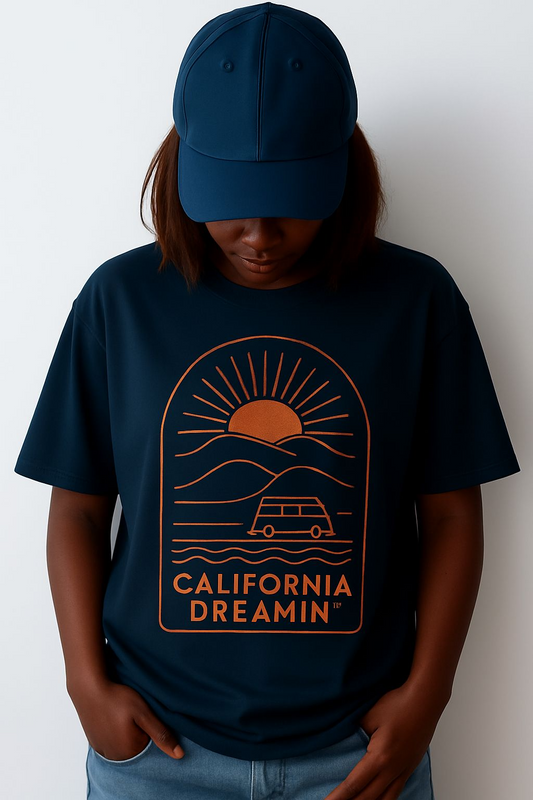 California Dreamin' Unisex Softstyle T-Shirt | Chill Vibes Tee, Summer Fashion, Travel Shirt, Gift for Beach Lovers, Casual Everyday Wear